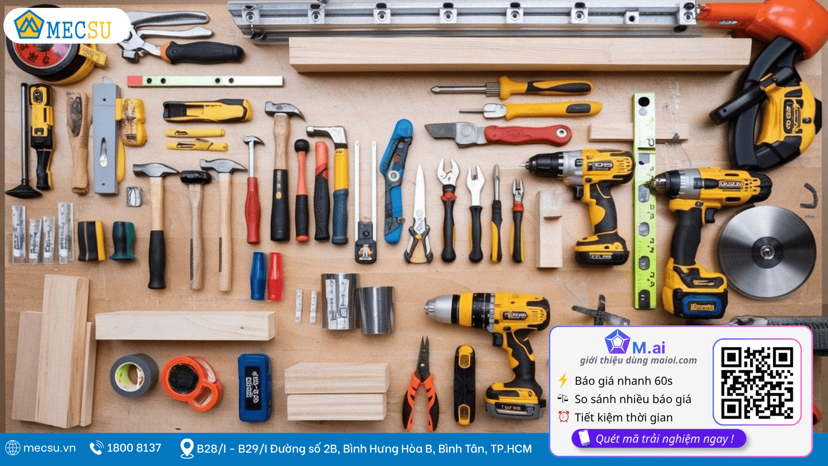 Checklist 50+ Dụng Cụ Cầm Tay Cơ Khí Cho Xưởng 2026